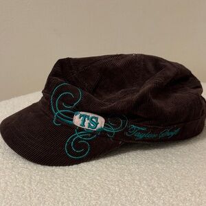 RARE Taylor Swift Dark Brown Hat with Teal Details from first ever tour!
